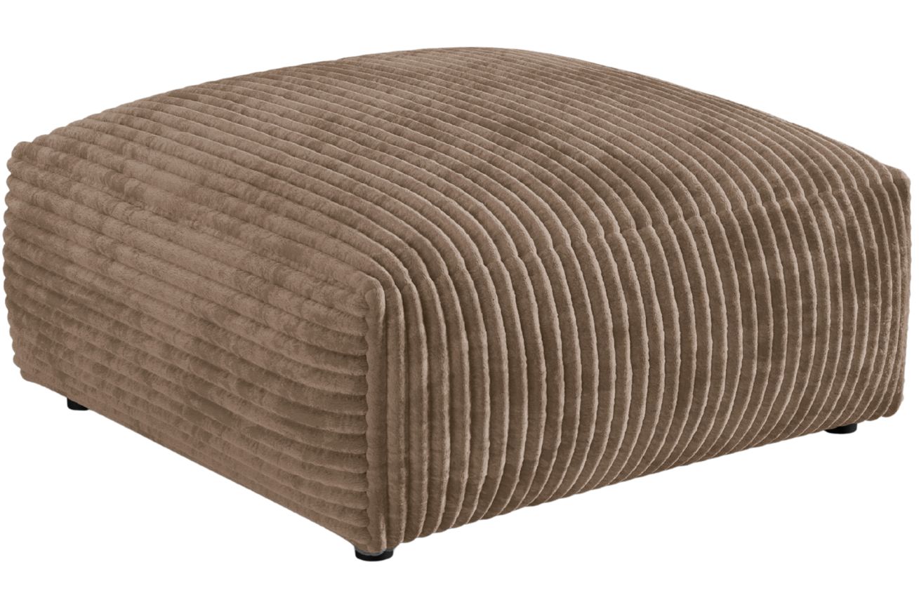 Micadoni Tmavě béžová manšestrová podnožka Martina 106 x 106 cm