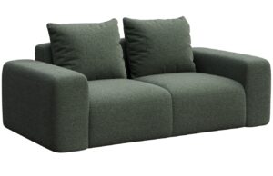 Rodier Lahvově zelená bouclé dvoumístná pohovka Monce 212 cm