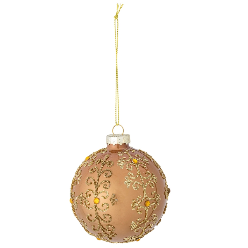 Bloomingville Zlatá skleněná vánoční ozdoba Ciri 8 cm