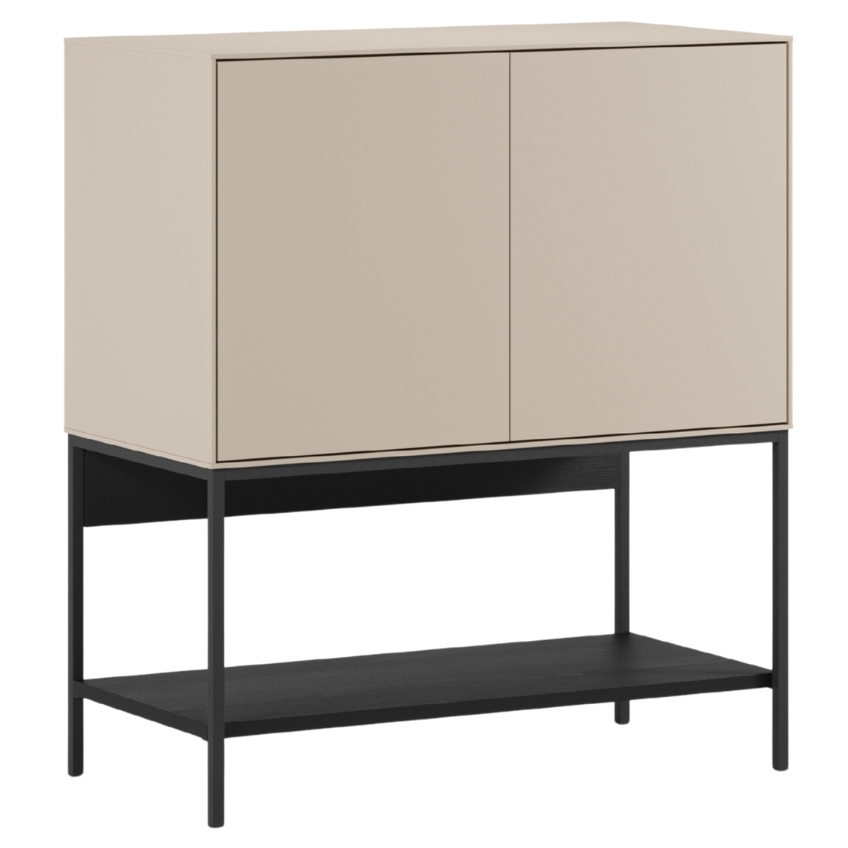 Marckeric Krémově-černá lakovaná komoda Amira 80 x 40 cm