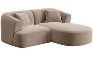 Cosmopolitan Design Béžová sametová rohová pohovka Campi 180 cm