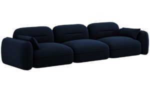 Cosmopolitan Design Královsky modrá sametová čtyřmístná pohovka Sydney 320 cm