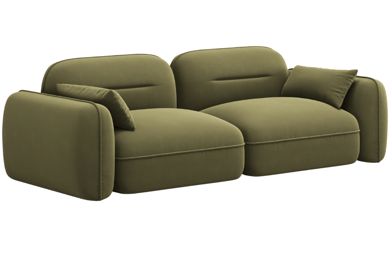 Cosmopolitan Design Zelená sametová trojmístná pohovka Sydney 230 cm