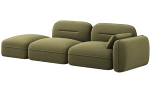Cosmopolitan Design Zelená sametová trojmístná pohovka Sydney 295 cm