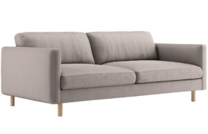 Micadoni Šedobéžová sametová čtyřmístná pohovka Eden 209 cm