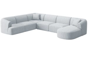 Cosmopolitan Design Světle šedá čalouněná rohová pohovka Campi 330 cm