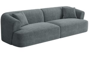 Cosmopolitan Design Šedá manšestrová čtyřmístná pohovka Campi 255 cm