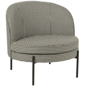 J-line Černobílé čalouněné křeslo Pied-de-poule