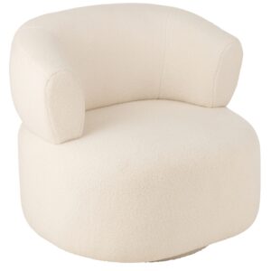 J-line Bílé čalouněné křeslo Poro