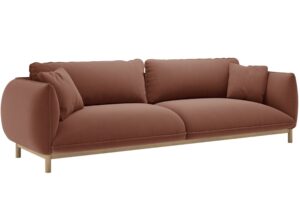 Micadoni Terakotově červená sametová čtyřmístná pohovka Ada 248 cm