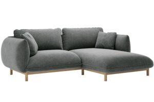 Micadoni Tmavě šedá rohová pohovka Ada 214 cm