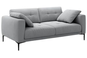 Micadoni Šedá sametová trojmístná pohovka Bemy 200 cm