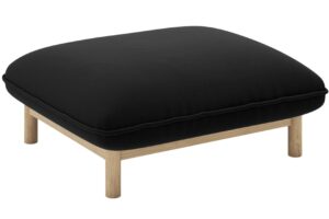 Micadoni Černá sametová podnožka Ada 80 x 65 cm