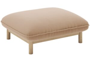 Micadoni Béžová sametová podnožka Ada 80 x 65 cm
