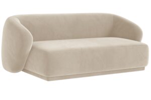 Maison Heritage Béžová sametová dvoumístná pohovka Jane 180 cm