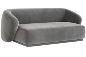 Maison Heritage Šedá sametová dvoumístná pohovka Jane 180 cm