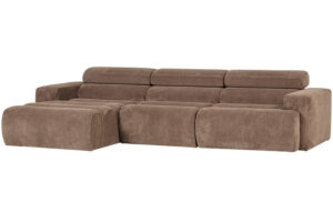 WOOOD Světle hnědá manšestrová rohová pohovka Novi 300 cm