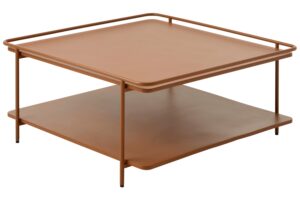 Unique Furniture Terakotově oranžový kovový konferenční stolek Yuba 75 x 75 cm