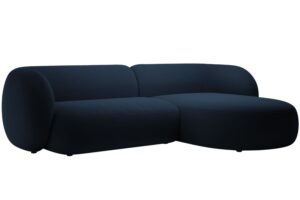 Micadoni Královsky modrá sametová rohová pohovka Kate 285 cm