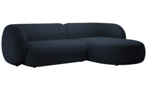 Micadoni Tmavě modrá bouclé rohová pohovka Kate 285 cm