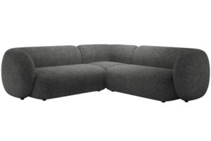 Micadoni Tmavě šedá rohová pohovka Kate 252 cm