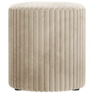 Micadoni Světle béžový manšestrový taburet Dia 40 cm